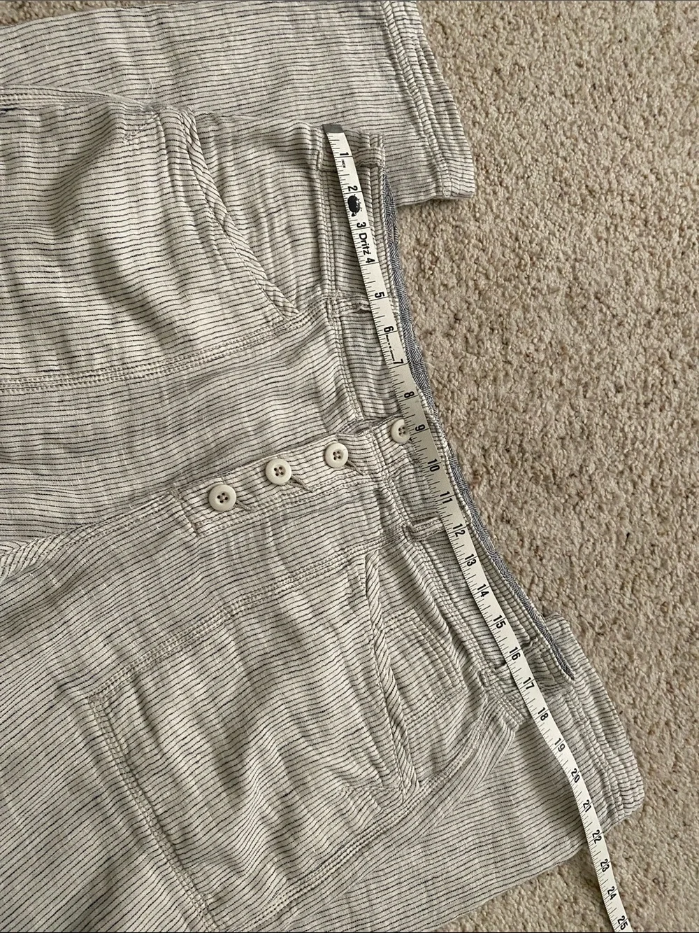 Free People Emerson Striped Linen/Rayon Blend Pants. Size 8. No Belt.